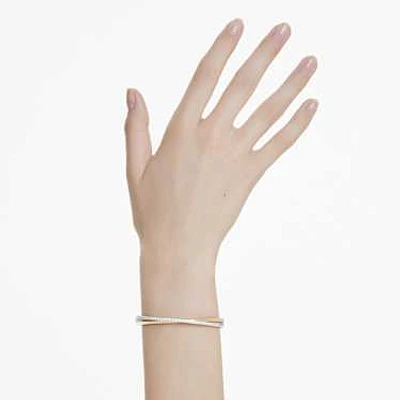 Hyperbola bangle, Round cut, White, Mixed metal finish by SWAROVSKI