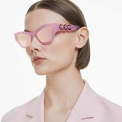 Sunglasses, Cat-Eye shape, Pink by SWAROVSKI