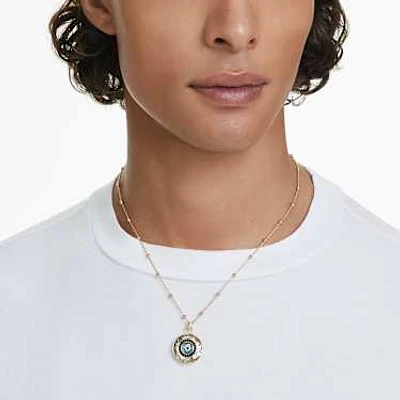 Symbolica pendant, Evil eye, Medium, Multicolored, Gold-tone plated by SWAROVSKI
