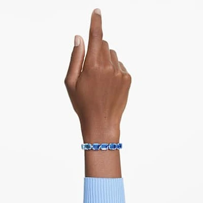 Millenia bracelet, Octagon cut, Colour gradient, Blue, Rhodium plated by SWAROVSKI
