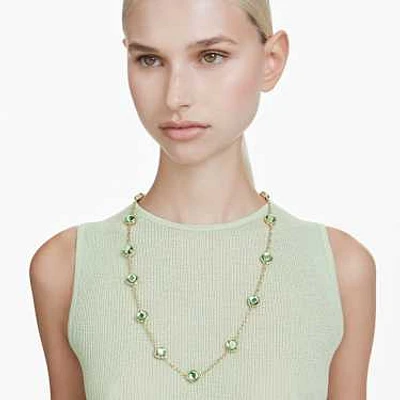 Chroma strandage, Octagon cut, Green, Gold-tone plated by SWAROVSKI