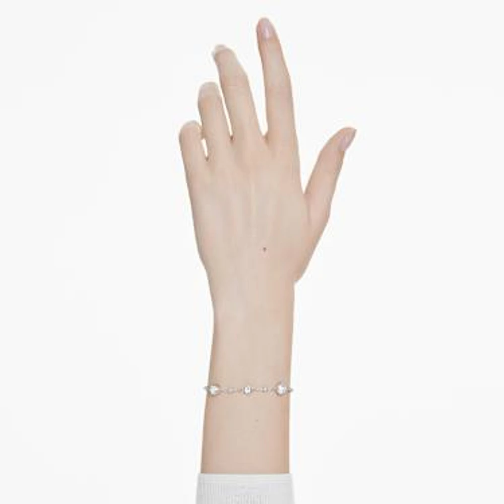 Imber bracelet, Round cut, White, Rhodium plated by SWAROVSKI