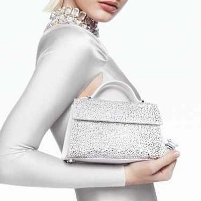 MARINA RAPHAEL Micro Stella bag, White by SWAROVSKI