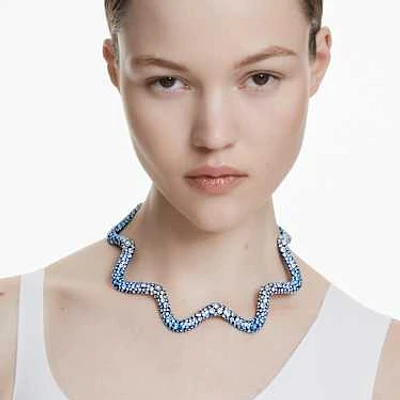 Sublima choker, Mixed cuts, Blue, Blue finish by SWAROVSKI