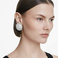 Sublima clip earrings, White, Rhodium plated by SWAROVSKI