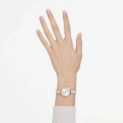 Matrix pearl bangle bangle watch, Swiss Made, Crystal bracelet, Rose gold-tone finish by SWAROVSKI