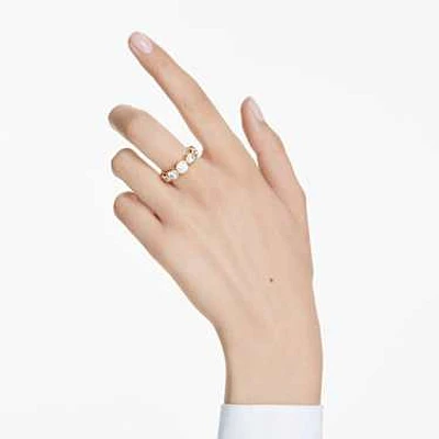 Imber ring, Mixed round cuts, White, Gold-tone plated by SWAROVSKI