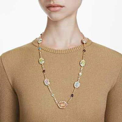 Chroma strandage, Octagon cut, Multicoloured, Gold-tone plated by SWAROVSKI