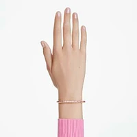 Matrix bangle, Baguette cut, Pink, Gold-tone plated by SWAROVSKI