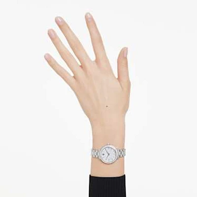 Watch, Swiss Made, Metal bracelet, Silver Tone, Stainless steel by SWAROVSKI