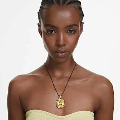 Lucent pendant, Octagon shape, Yellow, Gold-tone plated by SWAROVSKI