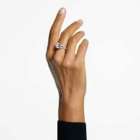 Stilla ring, Square cut, White, Silver-tone finish by SWAROVSKI