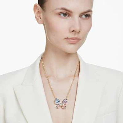 Idyllia pendant and brooch, Mixed cuts, Pavé, Butterfly, Multicolored, Gold-tone plated by SWAROVSKI