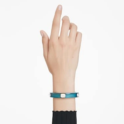 Dulcis bangle, Octagon cut, Blue, Gold-tone plated by SWAROVSKI