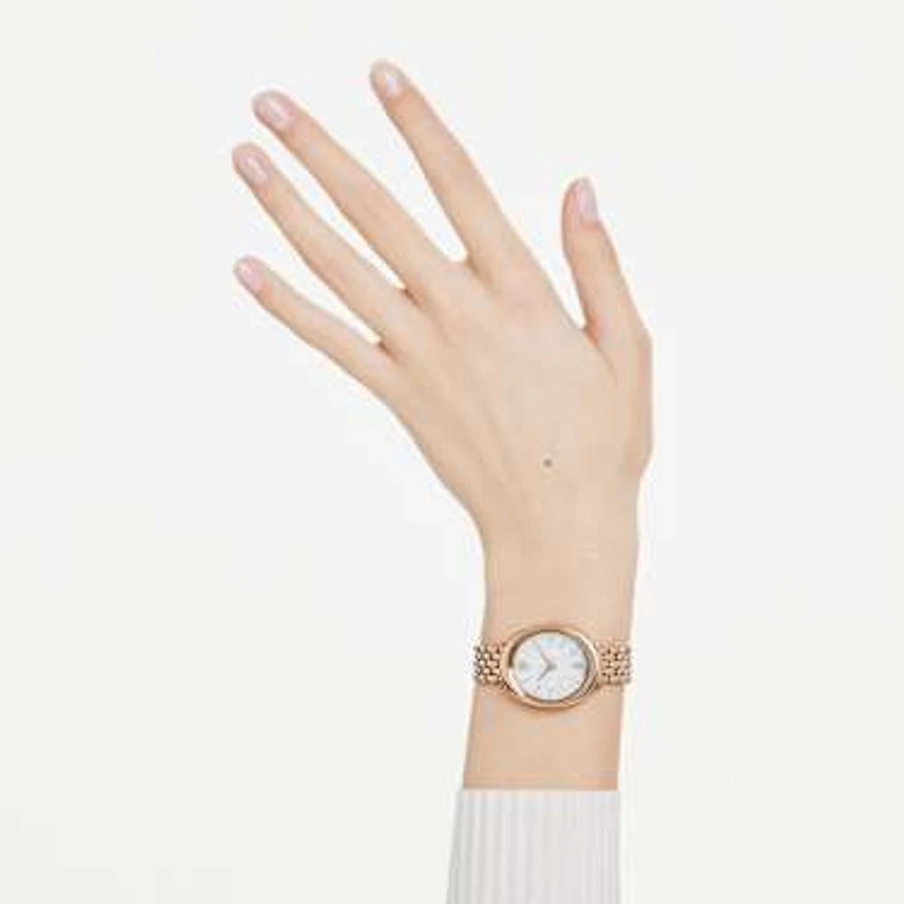 Imber watch, Swiss Made, Metal bracelet, Gold tone, Rose gold-tone finish by SWAROVSKI