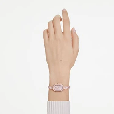Dextera bangle watch, Swiss Made, Pink, Rose gold-tone plated by SWAROVSKI