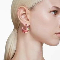 Dulcis hoop earrings, Mixed cuts, Multicoloured, Gold-tone plated by SWAROVSKI