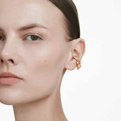 Gema ear cuff, Single, Mixed cuts, Multicolored, Gold-tone plated by SWAROVSKI
