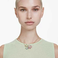 Idyllia pendant, Mixed cuts, Flower, Multicolored, Gold-tone plated by SWAROVSKI