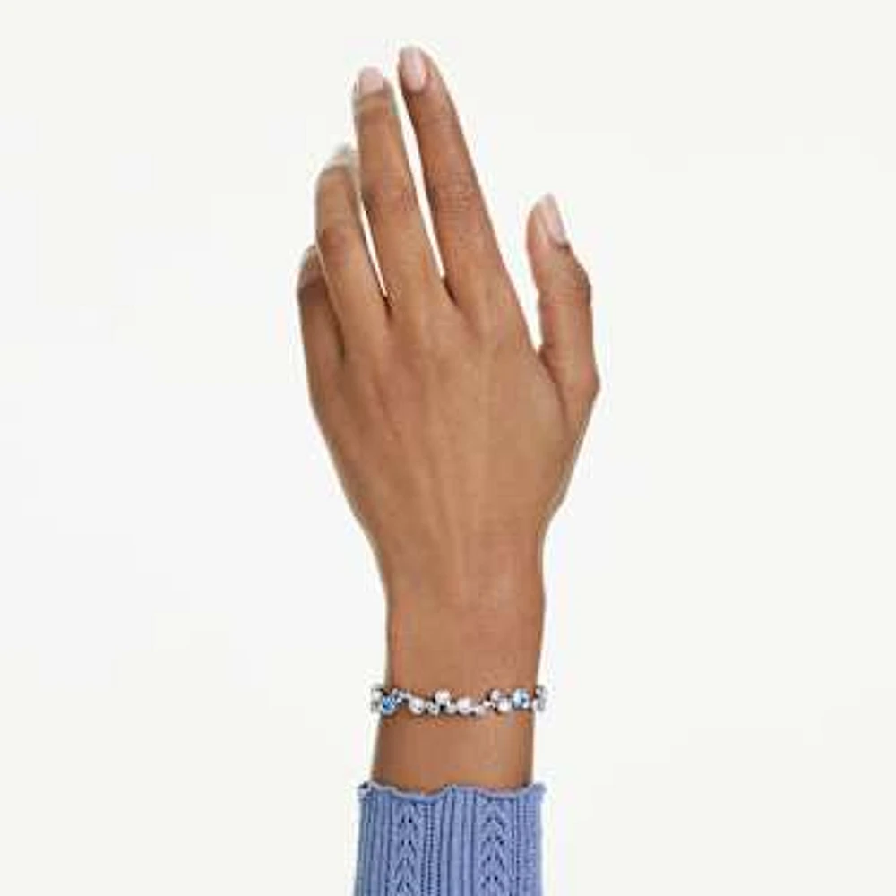 Constella bracelet, Mixed cuts, Blue, Rhodium plated by SWAROVSKI