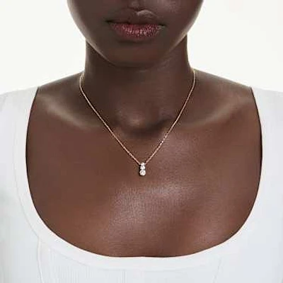 Stilla Attract pendant, Round cut, White, Gold-tone plated by SWAROVSKI