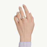 Stilla Attract cocktail ring, Round cut, White, Gold-tone plated by SWAROVSKI