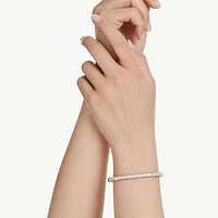 Sublima bangle, Snow pavé, White, Gold-tone plated by SWAROVSKI