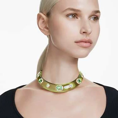 Dulcis choker, Mixed cuts, Green, Gold-tone plated by SWAROVSKI