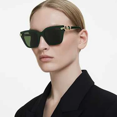 Sunglasses, Square shape, Green by SWAROVSKI