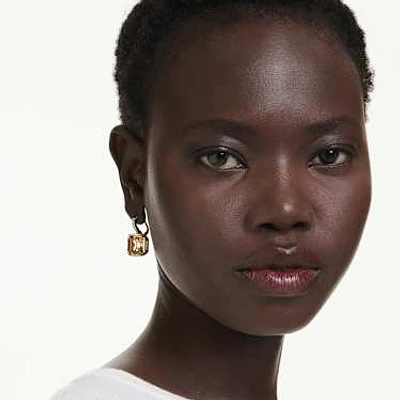 Millenia drop earrings, Mixed cuts, Caramel, Gold-tone plated by SWAROVSKI