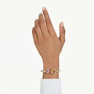 Millenia bangle, Octagon cut, Multicoloured, Gold-tone plated by SWAROVSKI