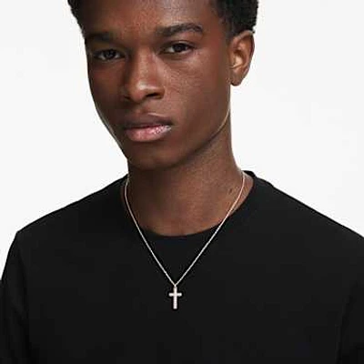 Insigne pendant, Cross, White, Rose gold-tone plated by SWAROVSKI