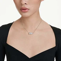 Matrix pendant, Baguette cut, Knot, White, Rhodium plated by SWAROVSKI