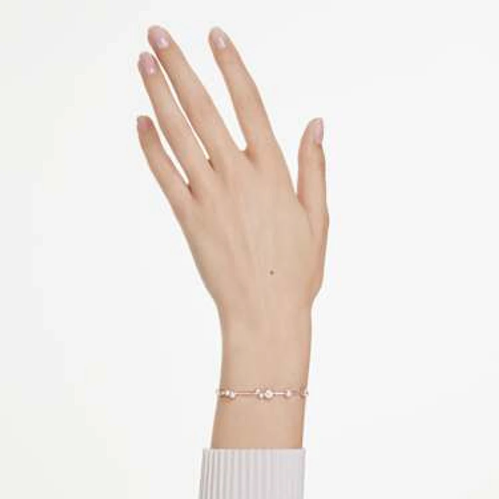 Constella Tennis bracelet, Crystal pearl, Round cuts, White