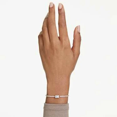 Matrix Tennis bracelet, Mixed cuts, White, Rose gold-tone plated by SWAROVSKI