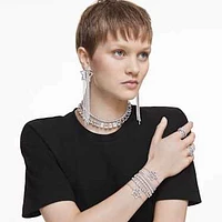 Imber Emily Tennis bracelet, Round cut, Blue, Rhodium plated by SWAROVSKI