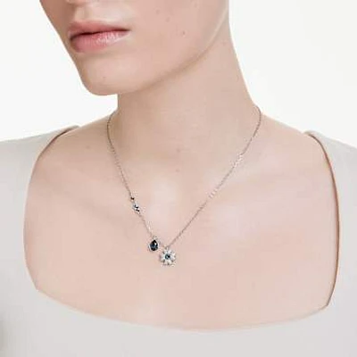 Symbolica set, Clover, Blue, Rhodium plated by SWAROVSKI