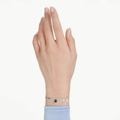 Symbolica bracelet, Wings, Blue, Rhodium plated by SWAROVSKI