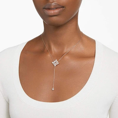 Stella Y necklace, Kite cut, Star, White, Rose gold-tone plated by SWAROVSKI