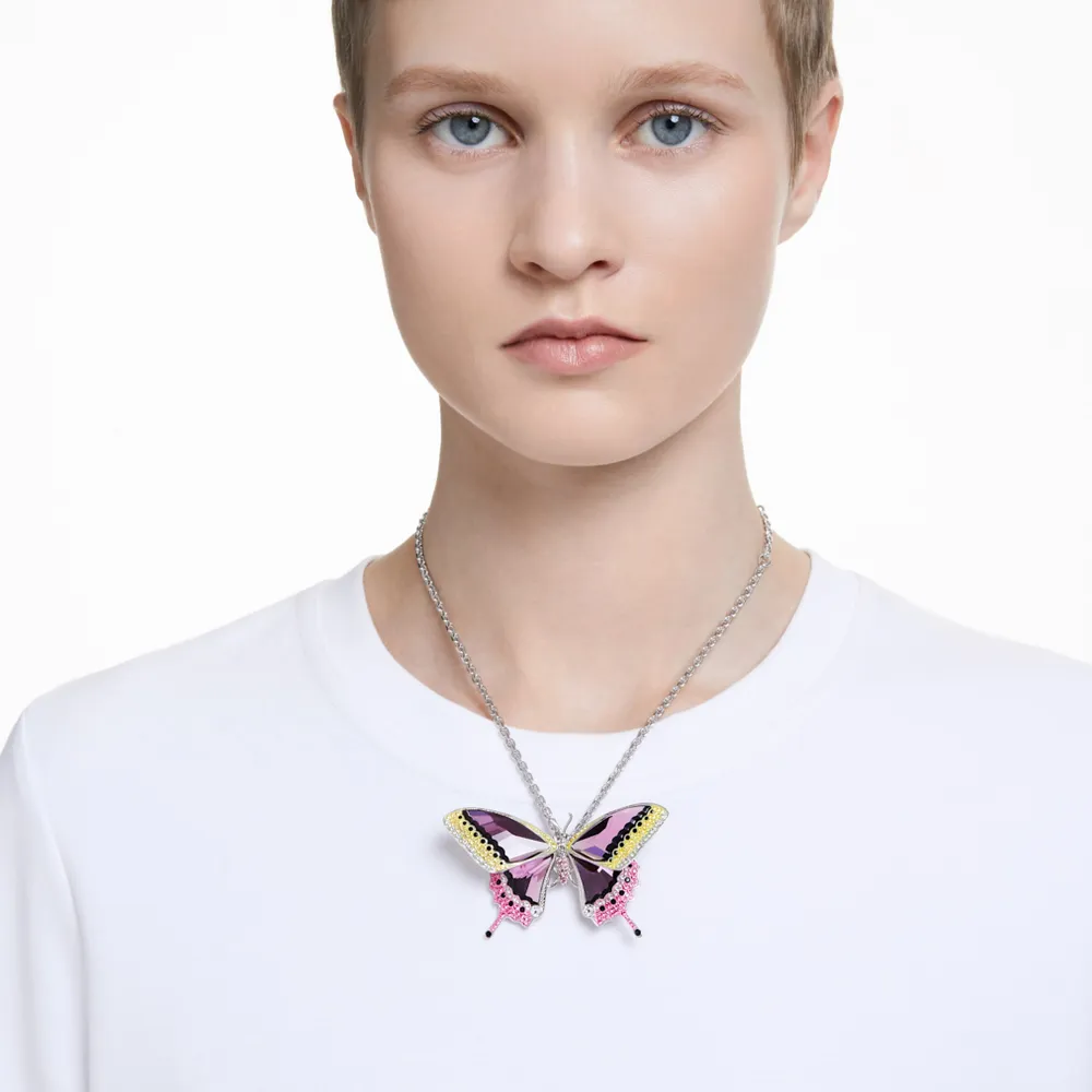 swarovski crystal butterfly pendant necklace shoelace style necklace | eBay