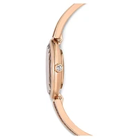 Crystal Rock Oval watch, Swiss Made, Crystal bracelet, Gray, Rose gold-tone finish by SWAROVSKI