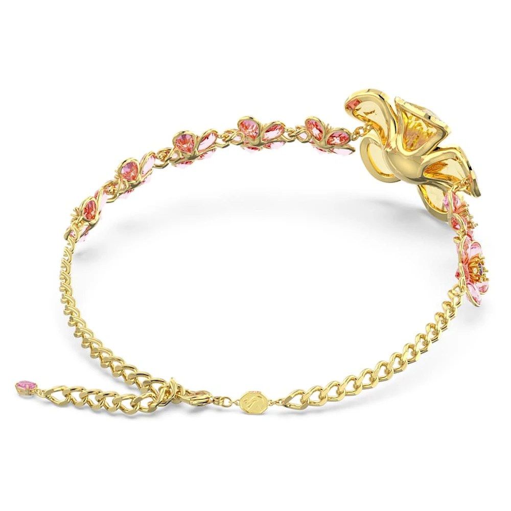 Florere choker, Flower, Multicolored, Gold-tone plated by SWAROVSKI