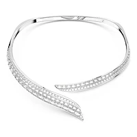 Hyperbola necklace, White, Rhodium plated by SWAROVSKI