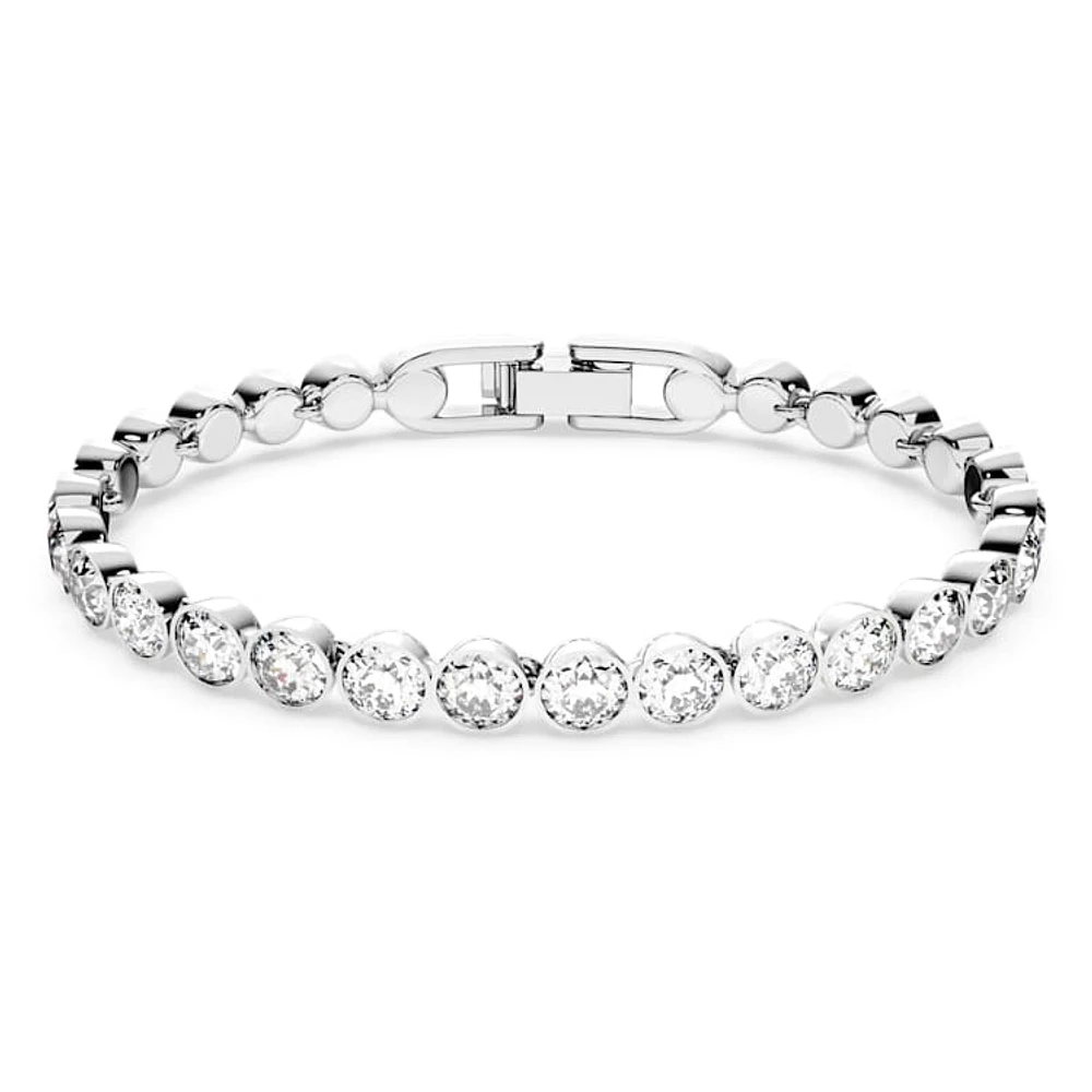 Imber Tennis bracelet, Round cut, White, Rhodium plated by SWAROVSKI