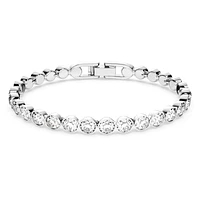 Imber Tennis bracelet, Round cut, White, Rhodium plated by SWAROVSKI