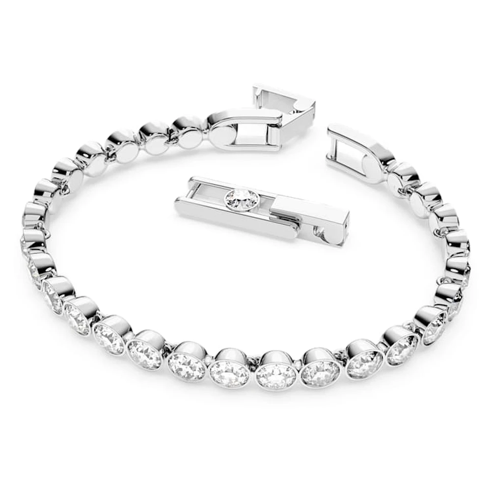 Imber Tennis bracelet, Round cut, White, Rhodium plated by SWAROVSKI