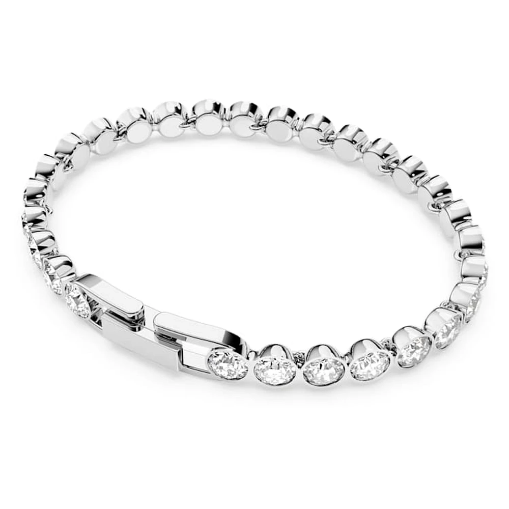 Imber Tennis bracelet, Round cut, White, Rhodium plated by SWAROVSKI