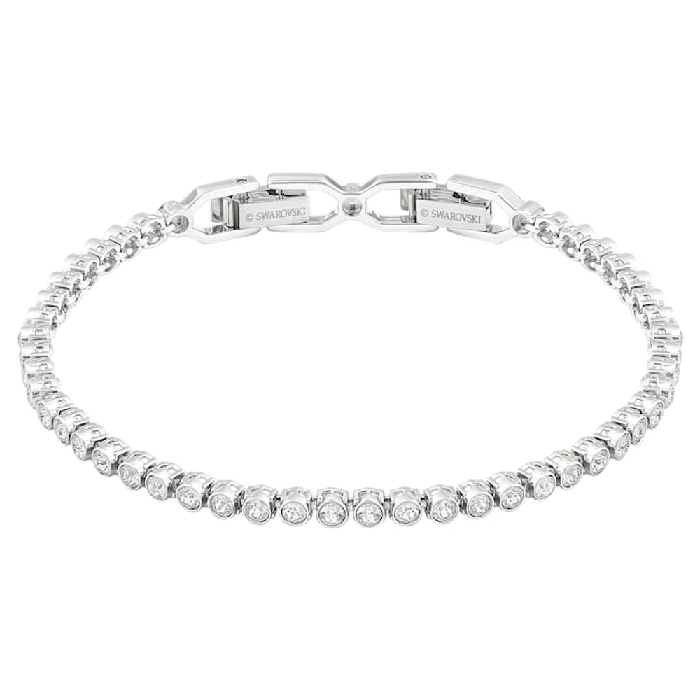 Imber Emily Tennis bracelet, Round cut, White, Rhodium plated by SWAROVSKI