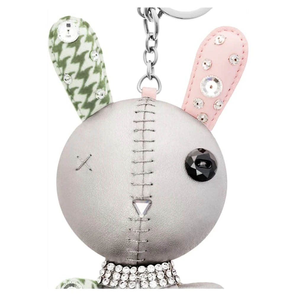 Mathilde bag charm, Rabbit, Grey, Stainless steel by SWAROVSKI