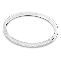 Dextera bangle, White, Stainless steel by SWAROVSKI